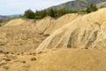 Landscape photo of the soil without vegetation, rough and cracked in the area of Ã¢â¬â¹Ã¢â¬â¹muddy volcanoes, Buzau, Romania, geological